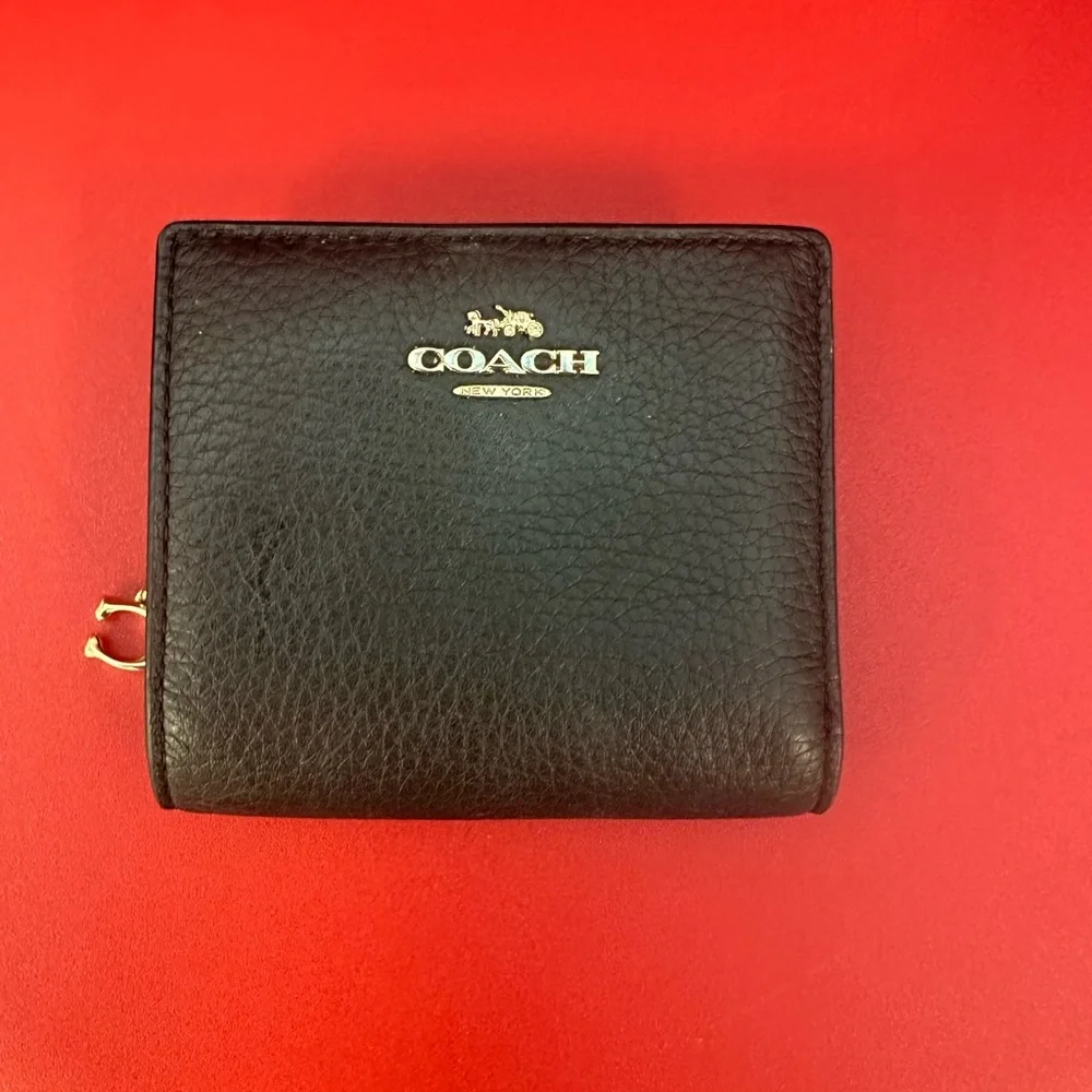 Coach Pebble Leather Snap Wallet (Black) - Picture 10 of 10